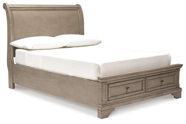 Lettner Queen Sleigh Bed with 2 Storage Drawers