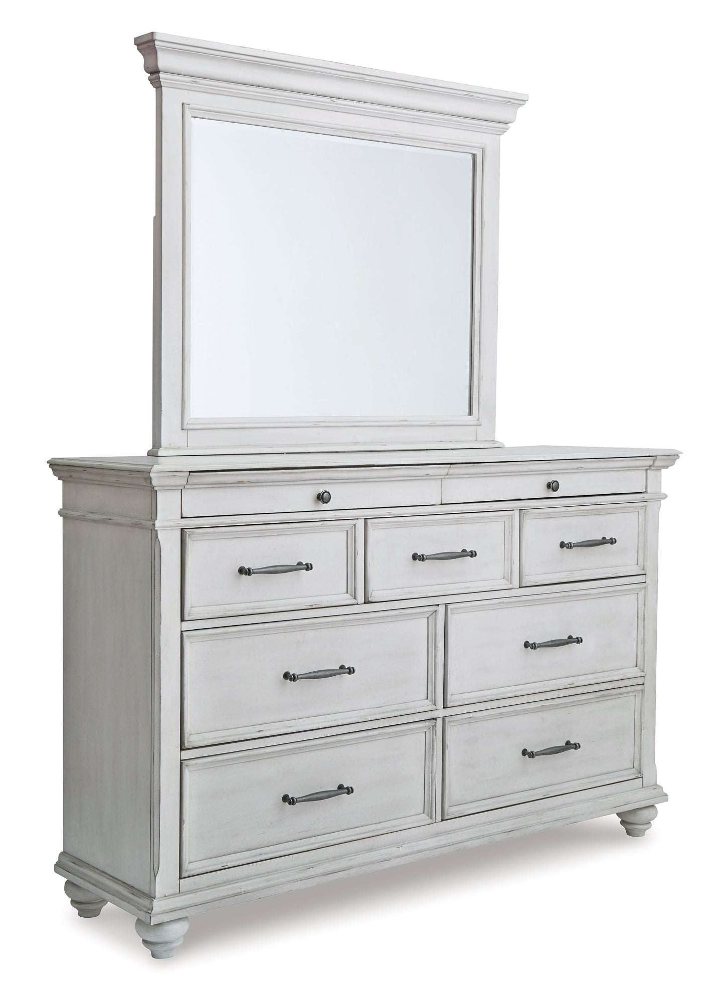 Kanwyn Queen Panel Bed with Mirrored Dresser, Chest and 2 Nightstands