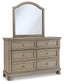 Lettner Full Sleigh Bed with Mirrored Dresser