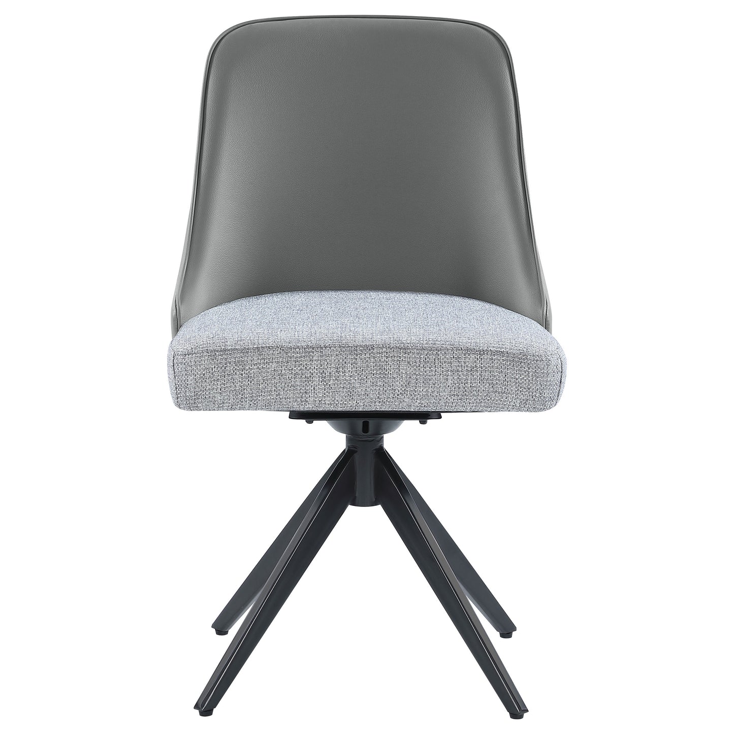 Paulita Upholstered Swivel Side Chairs (Set of 2) Grey and Gunmetal