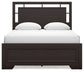 Covetown Queen Panel Bed with Mirrored Dresser and Nightstand