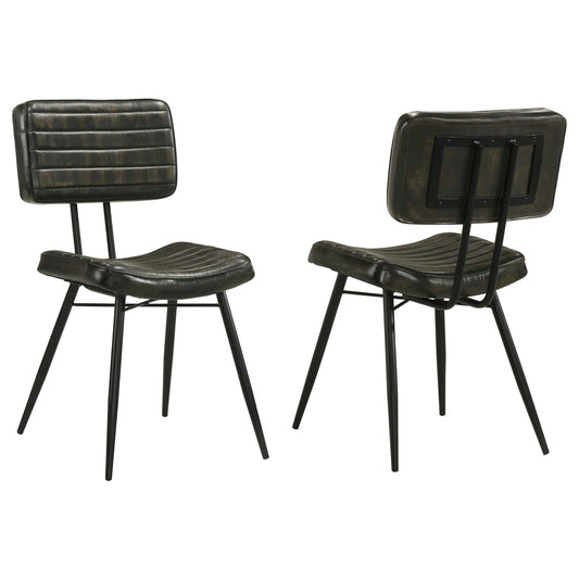 Partridge Padded Side Chairs Espresso and Black (Set of 2)