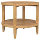 Camillo Round Solid Wood End Table with Shelf Maple Brown