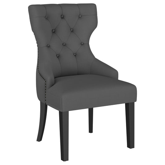 Baney Upholstered Parson Dining Side Chair with Tufted Back Grey