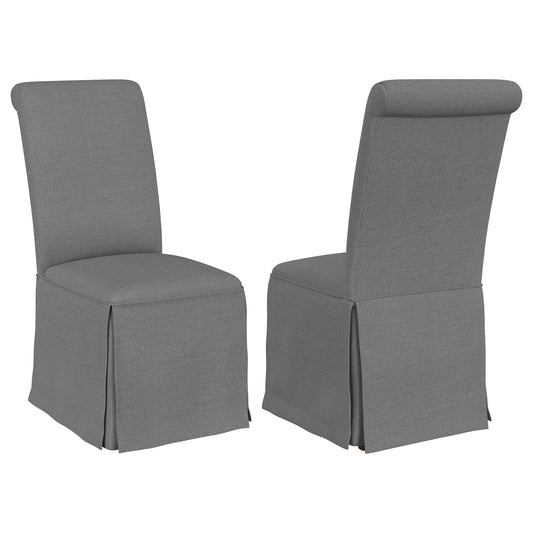Shawna Upholstered Skirted Parson Dining Side Chair Gray (Set of 2)