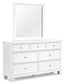 Fortman California King Panel Storage Bed, Dresser, Mirror and Nightstand