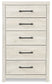 Cambeck King Panel Bed with 4 Storage Drawers with Mirrored Dresser, Chest and 2 Nightstands