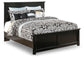 Maribel Queen Panel Bed with Mirrored Dresser and Chest