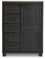 Foyland Queen Panel Storage Bed with Mirrored Dresser, Chest and 2 Nightstands