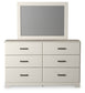 Stelsie Twin Panel Bed with Mirrored Dresser