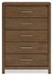 Cabalynn California King Panel Bed with Storage with Mirrored Dresser and Chest