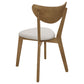Kersey Dining Side Chairs with Curved Backs Beige and Chestnut (Set of 2)