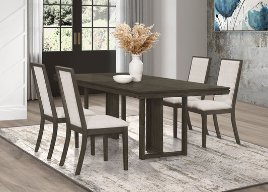 Kelly 5-piece Rectangular Dining Table Set Beige and Dark Grey