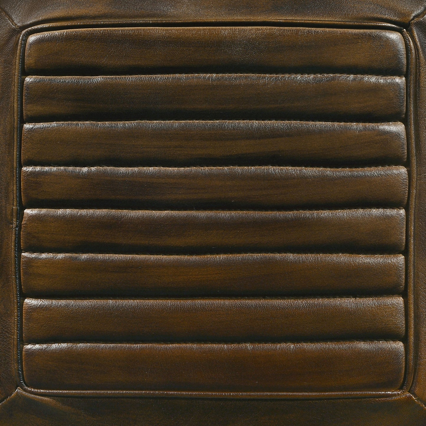 Alvaro Leather Upholstered Backless Bar Stool Antique Brown and Black (Set of 2)