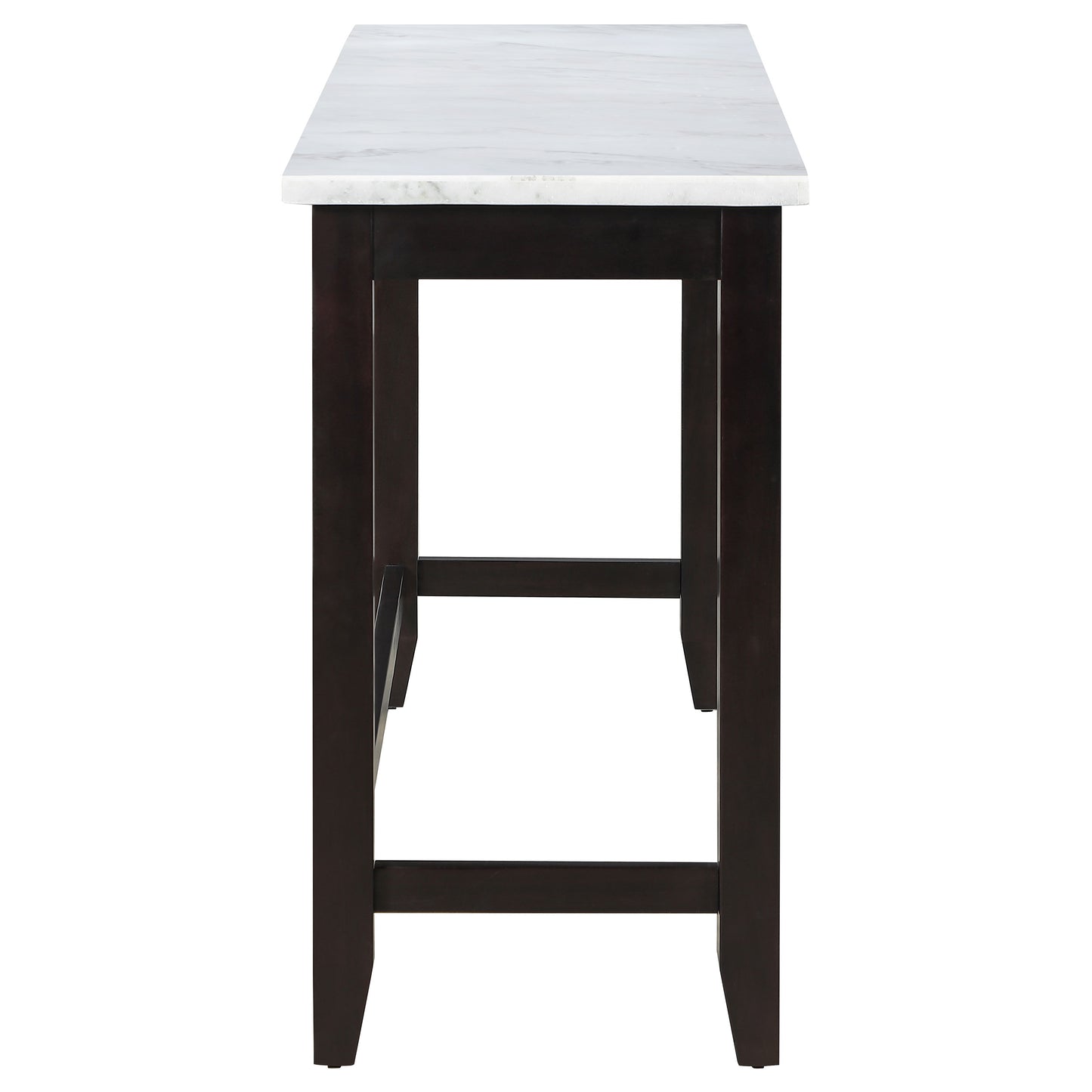 Toby Rectangular Marble Top Counter Height Table Espresso and White