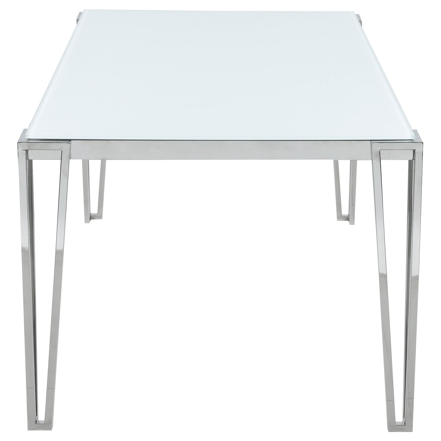 Pauline Rectangular Dining Table with Metal Leg White and Chrome
