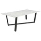 Mayer Rectangular Dining Table Faux White Marble and Gunmetal