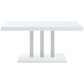 Brooklyn Rectangular Dining Table White High Gloss and Chrome