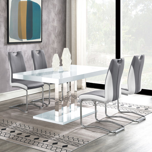 Brooklyn 5-piece Dining Set White and Chrome