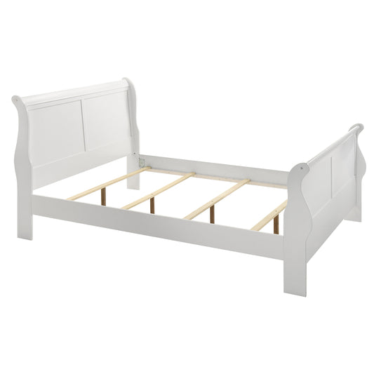 Louis Philippe Wood Queen Sleigh Bed White