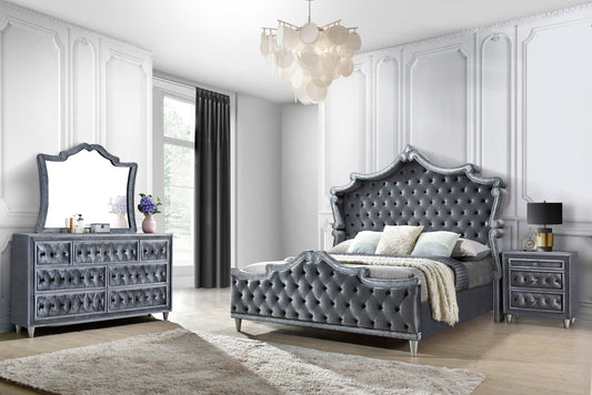 Antonella 4-piece Eastern King Bedroom Set Grey