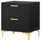 Kendall 2-drawer Nightstand Black and Gold