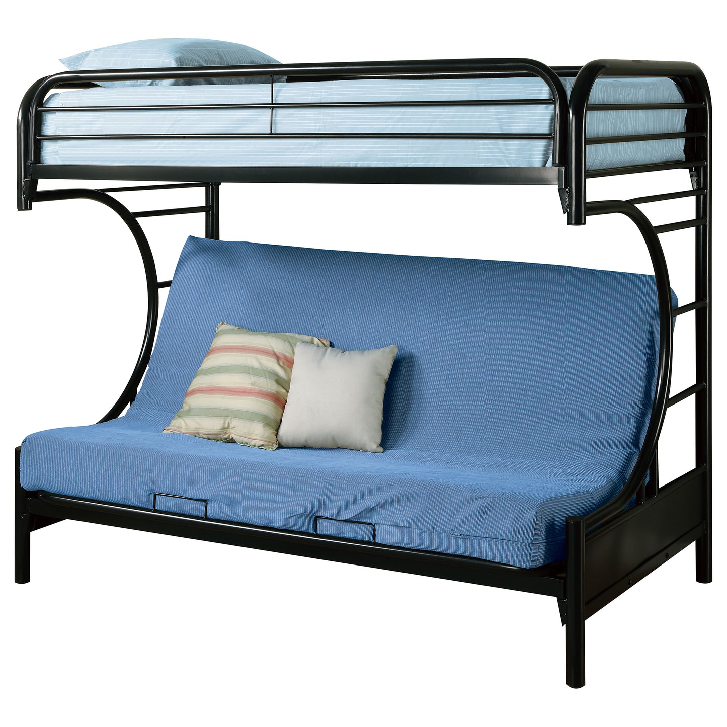 Montgomery Twin Over Futon Bunk Bed Glossy Black