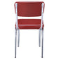 Retro Open Back Side Chairs Red and Chrome (Set of 2)