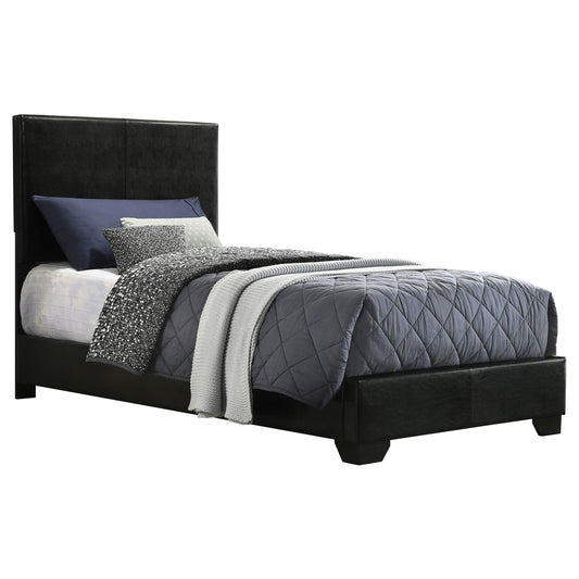 Conner Upholstered Twin Panel Bed Black