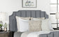 Fiona Upholstered Eastern King Panel Bed Light Grey