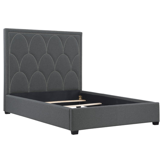 Bowfield Upholstered Eastern King Panel Bed Charcoal