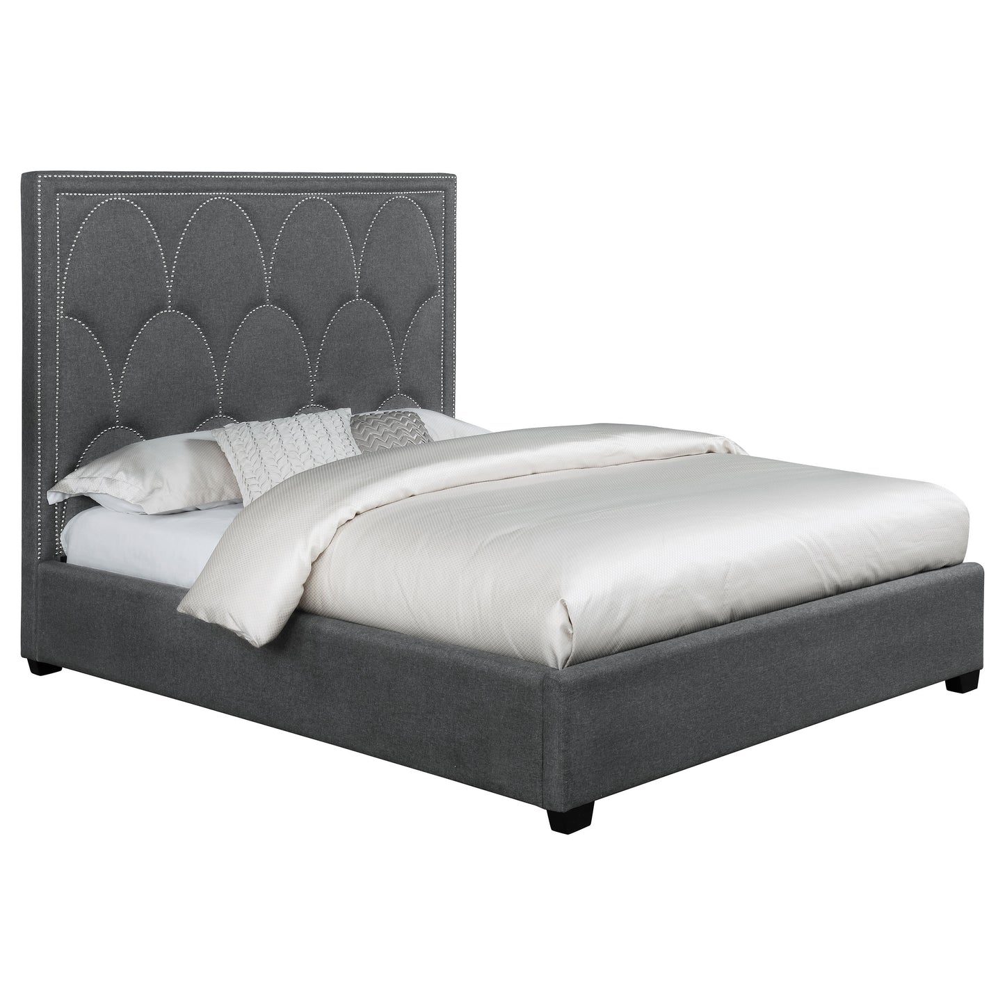 Bowfield Upholstered Eastern King Panel Bed Charcoal