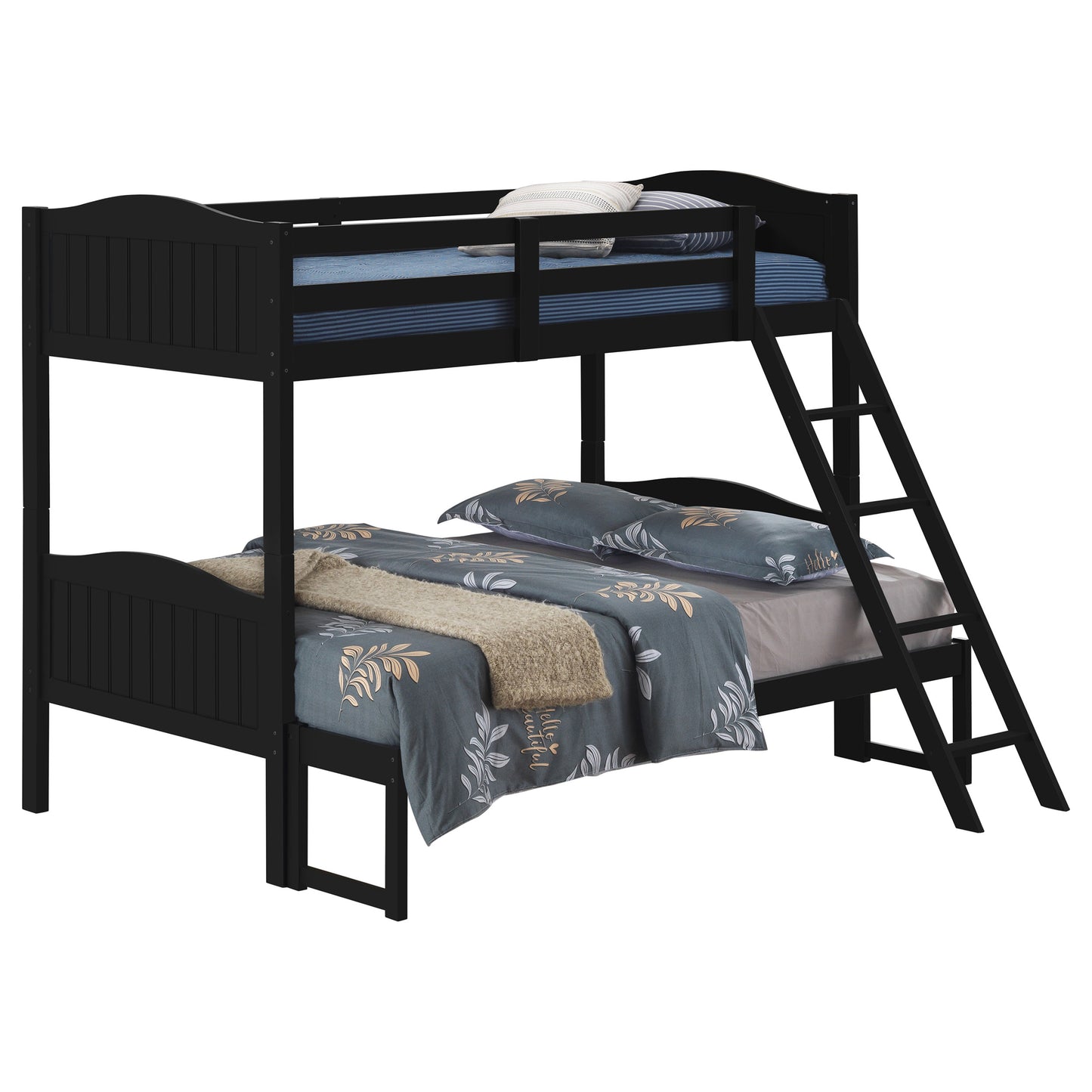 Arlo Wood Twin Over Full Bunk Bed Black