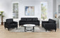 Ruth Upholstered Track Arm Faux Leather Loveseat Black