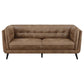 Thatcher 2-piece Upholstered Button Tufted Living Room Set Brown