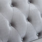 Frostine Button Tufted Loveseat Silver