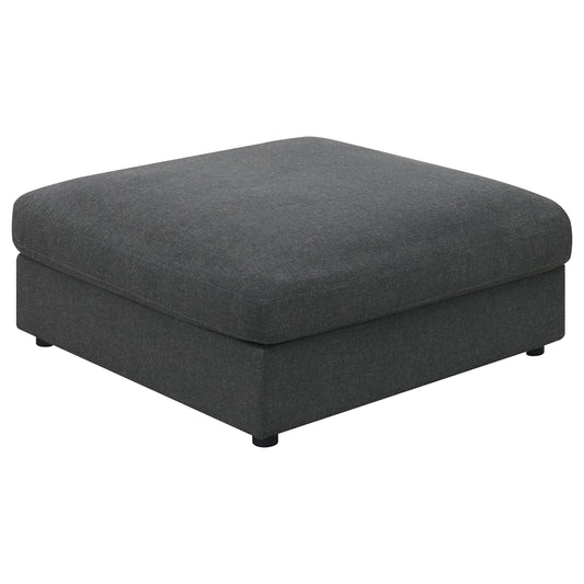 Serene Square Upholstered Ottoman Charcoal