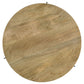 Pilar Round Solid Wood Top Coffee Table Natural and Black