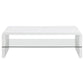 Airell Rectangular Coffee Table with Glass Shelf White High Gloss