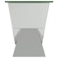 Taffeta V-shaped End Table with Glass Top Silver