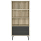 Maeve 3-shelf Engineered Wood Bookcase with Drawers Antique Pine and Grey