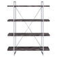 Grimma 4-shelf Bookcase Rustic Grey Herringbone