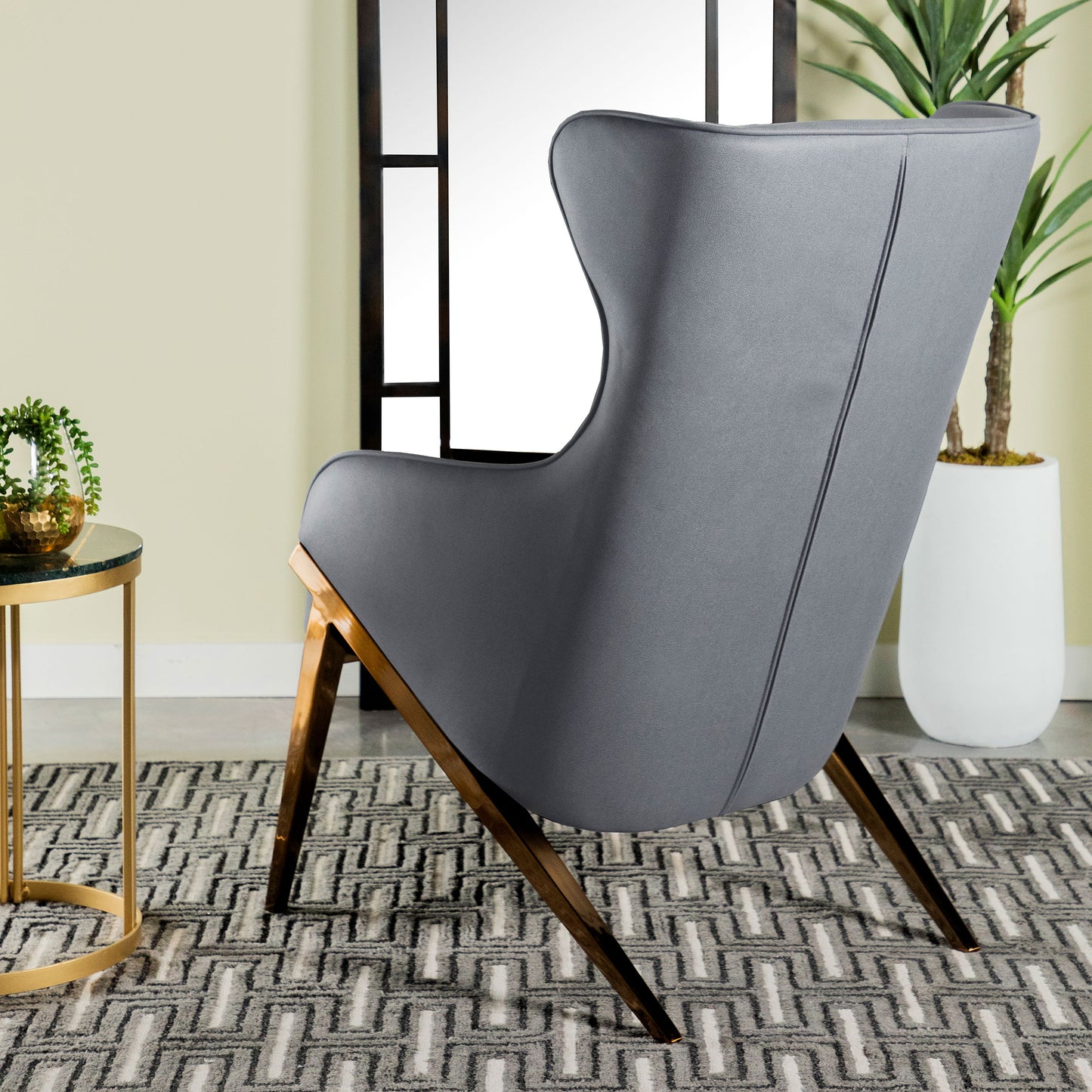 Walker Upholstered Accent Chair Slate and Bronze