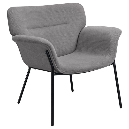 Davina Upholstered Flared Arms Accent Chair Ash Grey