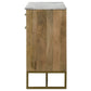 Keaton 2-door Accent Cabinet with Marble Top Natural and Antique Gold